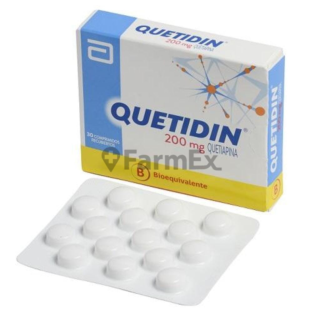 Quetidin 200 mg x 30 comprimidos Farmex-Receta Solidaria-Persistente